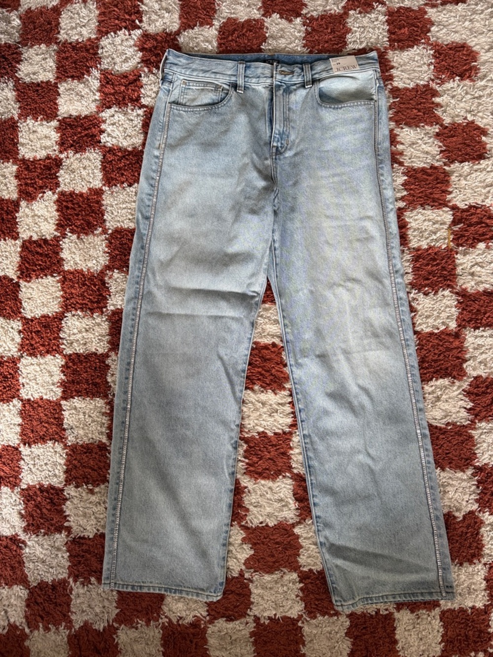 J. Crew Mid-rise relaxed straight jean with embellishments